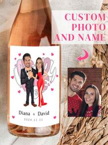 Customized Personalized Wine Bottle Labels, Personalized Face Wine Bottle Labels, Custom Wine Labels, Birthday Wine Labels, Engagement Wine Labels, Birthday Gifts, Personalized Wedding Wine Labels, Wedding Wine Labels, Wedding Gifts, Printed Wedding Gifts, Engagement Gifts,Wedding Essentials - Multicolor - View 71