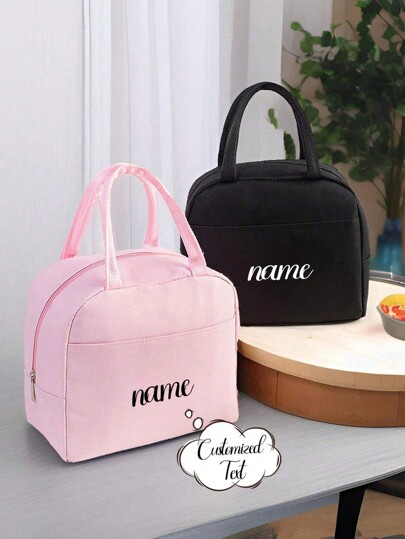 Bolsa térmica personalizada com texto, grande capacidade, ideal para estudantes, iniciantes e profissionais. Perfeita para escritórios, faculdades, trabalho, negócios, deslocamentos diários, atividades ao ar livre, viagens e passeios. Bolsa térmica com compartimento de gelo em folha de alumínio, bolsa para almoço, bolsa de piquenique, multiuso, grande capacidade, versátil, multifuncional, estilo urbano.