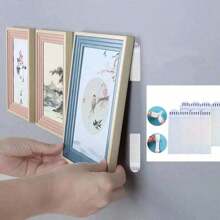 12 piezas de tiras adhesivas sin perforaciones, cintas autoadhesivas de doble cara para fijar marcos de fotos, carteles y decoración en la pared, cinta adhesiva autoadhesiva sin dejar rastro para marcos
