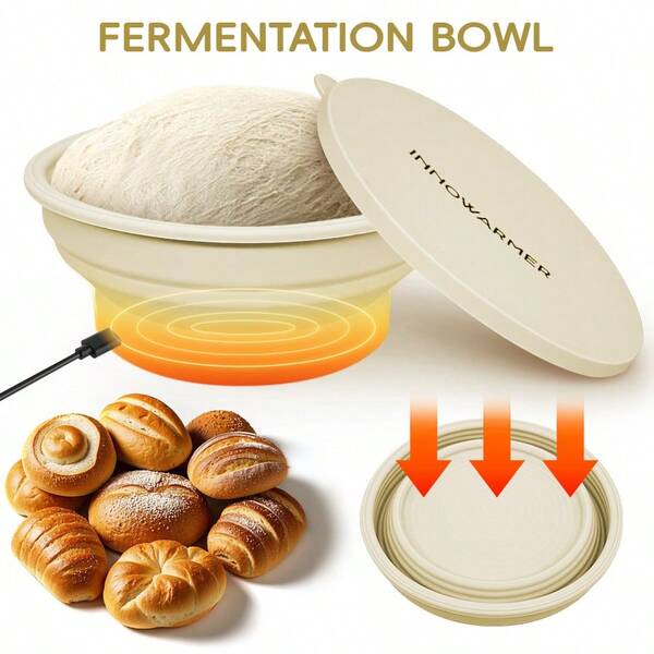 Silicone Fermentation Bowl, Food Heating, Temperature Control, Thick Edge, Bread Fermentation Daily, Festival, Party Baking, Food Warmer,