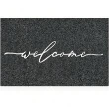 Welcome Mat Door Mats Outdoor With Non Slip Rubber Backing Front Door Mat Easy To Clean Indoor Doormat For Entrance,High Traffic Areas,Patio Black - Grey - View 1