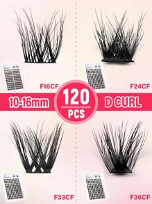 120 piezas (Longitud mixta de 10-16 mm) Cúmulos de pestañas individuales, pestañas en cúmulo con volumen rizado D, pestañas en cúmulo de apariencia natural y extra gruesas, pestañas en cúmulo suaves y delicadas, conjunto de extensiones de pestañas postizas segmentadas ultra ligeras y reutilizables para uso personal en el hogar o en movimiento para uso diario, bodas, citas, fiestas, festivales de música - D - Ver 11