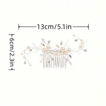 1 件华丽叶子发带手工头饰皇冠新娘婚礼派对发饰珠宝头饰皇冠发带