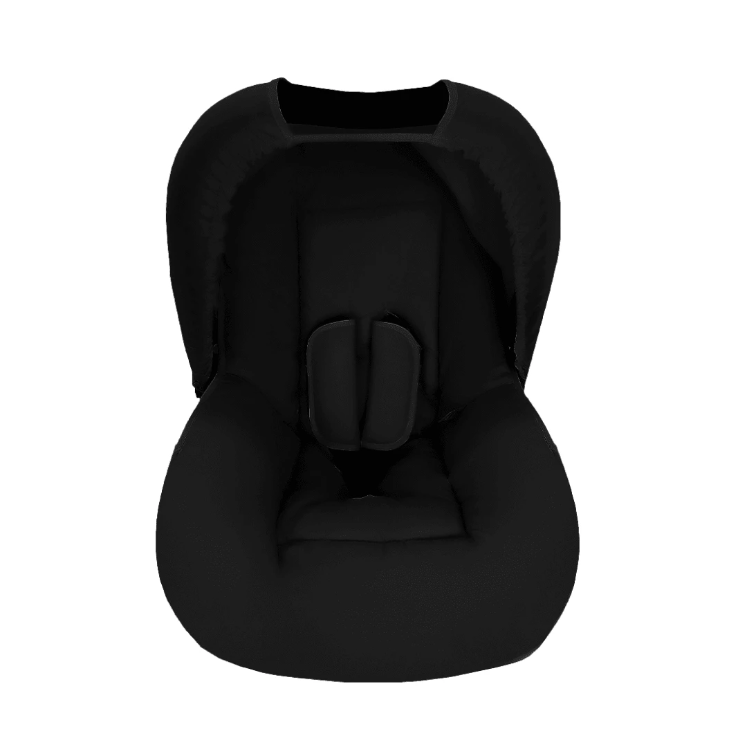Combo - Baby Car Seat Cover, Sun Protection Hood And Belt Protectors - Various Colors - Black - View 1