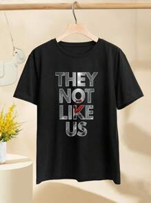 They Not Like Us Cool Women T-Women's Shirt - Unique Creative Humor Graphic Women's Tee For Men And Women Perfect For Casual Street Wear Funny Round Neck Design 2024 Fashion Statement