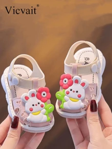 Children's Pearl Heart Sandals Roman Cross Girls 2024 Korean Style All-Matching Fashionable Western-Style Anti-Slip Soft-Sole Sandals - Pink - View 6