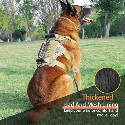 Dog Tactical Vest Chest Harness Traction Rope Border Collie Doberman German Shepherd Large Dog Vest Anti-Fall Out Dog Rope