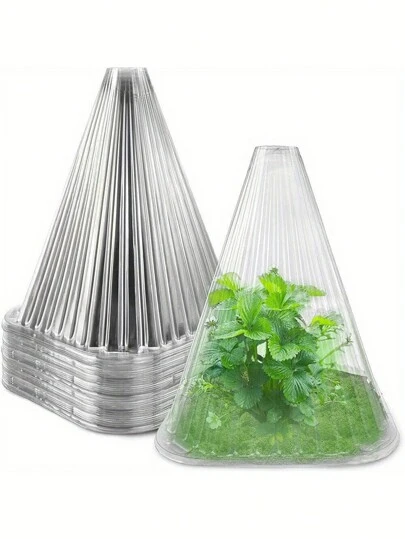 20pcs Reusable Plant Bells For Garden Protection: Protect Plants From Birds, Frost, And Snails, Clear, Plastic Garden Accessories