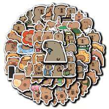 64pcs Capybara Stickers Cute Brown Stickers, Vinyl Waterproof Stickers For Laptop,Decorate Party Skateboard Phone Case Water Cup Guitar Sticker Sticker Can Diy Sticker
