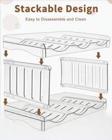 Water Bottle Organizer For Cabinet,3/4 Tier Water Bottle Storage Organizer,Stackable Water Bottle Holder For Cabinet Fridge, Plastic Wine Rack, Drink Bottle Holder - Transparent - View 9