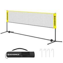 SONGMICS 3 M Badminton Net, Volleyball Net, Adjustable Poles Height, Portable Set For Tennis, Yellow - Yellow - View 4
