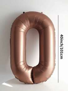 Bóng bay nhôm hình số màu cà phê cỡ lớn 40 inch, thích hợp cho trang trí nền sinh nhật, kỷ niệm, Giáng sinh - Cà phê nâu - Xem 3