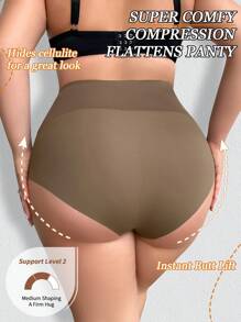 3pcs Women Plus Size Seamless High Waist Shapewear Pants, Waist And Abdomen Shaping, Butt Lifting, Tight Shorts Combo - Multicolor - View 4