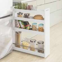 SoBuy NSR01-W Carro Multiuso con Ruedas,Carrito,4 bandejas,L60 x P18 x H82 cm Blanco,ES Carrito Baño Estrecho Carrinho Auxiliar Com Rodas Organizador Compacto para Cozinha Prateleira de Madeira Com Rodas Carrinho de Serviço Com Mueble Baño Estrecho Muebles Estrechos Baño Armario Baño Estrecho Armario Estrecho Baño Armário de Casa de Banho Estreito Portarrollos de Papel Higiénico de Pie Almacenamiento de Rollos de Papel Higiénico delgado Armario para Rollos de Papel Higiénico delgado Portarrollos de Papel Higiénico delgado de Pie Almacenamiento de Rollos de Papel Higiénico Estrecho Armario para Rollos de Papel Higiénico Estrecho Portarrollos de Papel Higiénico Estrecho de Pie Almacenamiento de Rollos de Papel Higiénico Compacto Armario para Rollos de Papel Higiénico Compacto Muebles de Cocina Marrón estilo nórdico, estilo sencillo 60x18.5x81 cm - Blanco - Ver 3