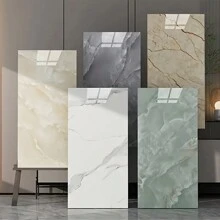 20pcs 3D Imitation Marble Pattern Wall Sticker, Waterproof Self-Adhesive Aluminum-Plastic Panel For Kitchen, Living Room, Bathroom, Corridor, Office, Home And Dormitory Decor, 23.62*11.8in - Multicolor - View 2