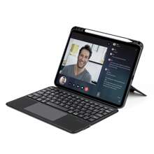 DUX DUCIS 1pc 黑色键盘带保护套，兼容 iPad、Galaxy Tab、XM Pad，多功能两件式设计，具有 4 个支架位置，易于使用、连接方便、响应迅速（注：我们将升级包装，因此可能会有新旧包装混合） - 黑色 - 查看 14