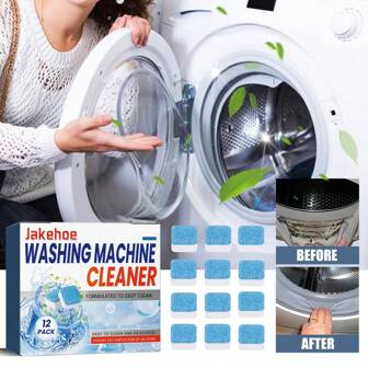 12pcs/Boxed Washing Machine Cleaning Sheet Drum Type Water Tank Washing Machine Cleaning Odor Dirt Clean Product