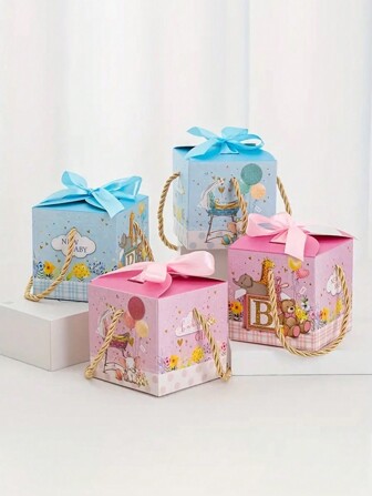 10件/套卡通婴儿送礼糖果盒宝宝一个月回礼盒儿童生日礼物盒纪念品
