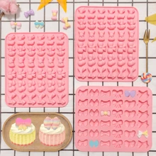 1pc 36-Cavity 6 Different Bow Knot Shape Soft Candy Mold DIY Valentine's Day Chocolate Pudding Baking Silicone Mold