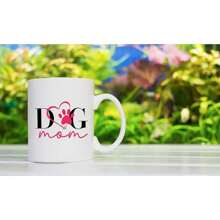 Taza de "Mamá de perro" - Taza de café divertida de 11 oz. para amantes de los perros - Regalos divertidos para papás y mamás de perros - Tazas de café y tazas con frases - Blanco - Ver 7