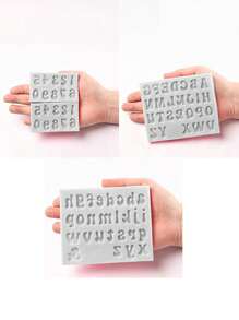 1pc Baking Diy Silicone Mold For Uppercase And Lowercase Letters, Numbers, Fondant, Cake, Clay And Chocolate