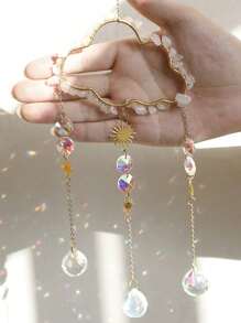 1 件装天然石云金属链水晶车挂浪漫家居墙壁装饰太阳捕手