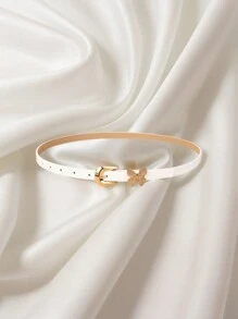 新款女士窄腰休闲腰带，蝴蝶设计，PU 皮革腰带适合牛仔裤、连衣裙、所有季节 - 蝴蝶型 - 查看 7