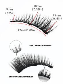 1對磁吸假睫毛鑷子貼敷套組，免膠水，5-13mm外眼角加長，濃密交叉款，適合派對與拍照拍攝 - 黑與白 - 查看 4
