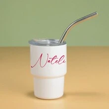 个性化定制名字迷你水瓶/饮料杯，情侣/情人节礼物，浓缩咖啡杯，时尚嘴唇、皇冠、心形设计，DIY