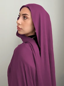 1pc Solid Color Elegant & Soft Scarf, Ladies' Rayon Headband, Breathable Headscarf For Daily Wear