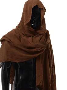 1 件复古海盗围巾中世纪兜帽斗篷万圣节角色扮演中世纪中肩斗篷 - A - 查看 9