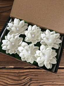 6pcs Waterproof Floating LED Lotus & Water Lily Lights, Suitable For Pool Decor, Night Light, Wish, River Or Swimming Pool Decoration