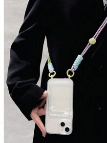 Custodia per telefono con slot per carte e tracolla, compatibile con iPhone 16 Pro Max, 15 Pro Max, 14, 13, 12, 11 Pro Max, 13, 14, 15, 16 Pro, Xs, Xs Max, Xr, 7, 8 Plus, piccola custodia per carte e tracolla per telefono, anti-perdita, antiurto