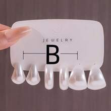 6-18pcs/Set New Arrival Exaggerated C-Shape Water Drop Faux Pearl Earring Combination Set, European And American Style - CCB - View 6