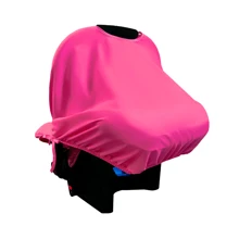 Combo - Baby Car Seat Cover, Sun Protection Hood And Belt Protectors - Various Colors - Hot Pink - View 3