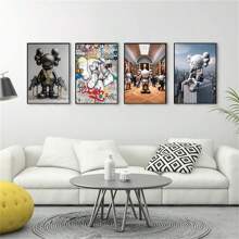 1幅KAWS海报艺术帆布印刷墙面客厅走廊装饰礼品 KAWS人物帆布墙面艺术男士房间装饰礼品 - C - 查看 1