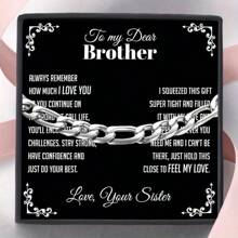 Gift Box New Cuban Bracelet For Brother, Unique Bracelet Gift, Thoughtful Birthday Gift From Sister, Valentine's Day Special Occasion Jewelry To Encourage Brother - 1PC - View 1