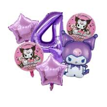 Sanrio 6PCS Sanrio Digital Balloon Kuromi Fashion Creative Digital Aluminum Film Balloon Family Banquet Ambience Dress Up Kuromi Anime Doll Background Decoration Kuromi Party Surprise Theme Wall Decoration Kuromi Holiday Anniversary Scene Setting Parts,Kuromi,Kuromi Birthday,Kurumi