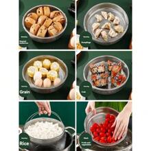 1 pièce Panier cuiseur vapeur multifonctionnel tout-en-un avec poignée, panier de vidange en acier inoxydable pour la maison avec maille fine, lavable au lave-vaisselle, parfait pour la cuisson à la vapeur des légumes, facile à utiliser