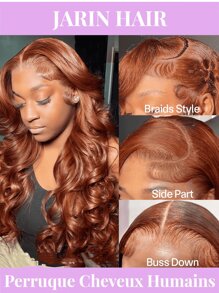 bling hair Reddish Brown Lace Front  Wig, 13x4 Wavy Lace Front Wig, 180% Density, 33# Lace Frontal Wig, Pre Plucked With Baby Hair For Women,