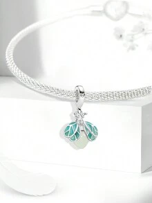 1pc Fashion Diligent Bee Pendant Bead, Suitable For Women's Bracelet, Bangle DIY Jewelry Making And Daily Outfit Matching, Suitable For Girls To Wear. - Silver - View 4