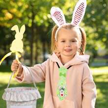 Easter Tote Bag, Cute Rabbit Floral Large Capacity Basket Children Festival Present Bag - Multicolor - View 10