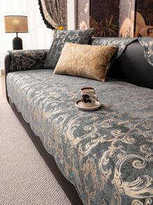 1pc Premium Luxurious Gold Floral Pattern Sofa Slipcover, Non-Slip Home Decor Sofa Cushion Cover, Suitable For Home, Bedroom, Living Room, Office Gifts Birthday Graduation Sofa Cover Couch Cover Sofa Covers Room Decor Living Room Decor