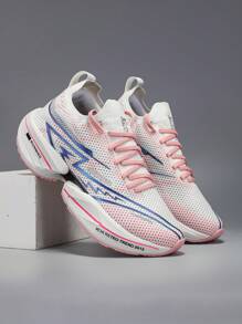 Plus Size Unisex Vibrant Color Personalized Sports & Casual Shoes, Professional Running Sneakers, Outdoor Shoes - Pink - View 3