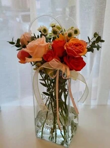 带手柄的透明 PVC 礼品袋、可重复使用的透明手提袋、用于购物、聚会、婚礼、生日、节庆的透明购物袋、派对小礼品袋、圣诞节、化妆品包装和手工艺品、邮递员必备品、返校必备品、婚礼必备品、送给妈妈、奶奶、姐妹、老师的礼物、母亲节礼物、教师节礼物、婚礼礼物、 - 無色 - 查看 5