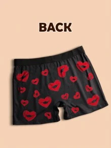 1pc Customized Valentine's Day Men's Briefs, Personalized Men's Underwear, Customized Briefs, Husband Customized Briefs, Funny Expression Customized Briefs, Valentine's Day Gift, Anniversary Gift, Birthday Gift, Wedding Gift, Gift For Girlfriend, Gift For Boyfriend, Gift For Husband, Gift For Him - Multicolor - View 3