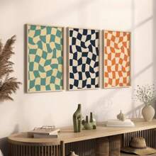 1pc Abstract Geometry Checkerboard Nordic Posters Modern Aesthetics Canvas Painting Wall Arts Living Room Home Decoration No Framed