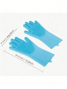 1 件，宠物美容清洁手套狗猫洗澡洗发手套刷子魔术洗碗清洁剂海绵硅胶脱毛手套 - 彩色 - 查看 2