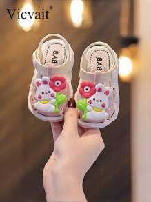 Children's Pearl Heart Sandals Roman Cross Girls 2024 Korean Style All-Matching Fashionable Western-Style Anti-Slip Soft-Sole Sandals - Pink - View 5