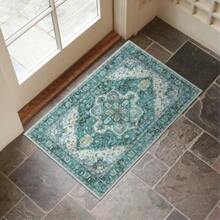 Washable Indoor Door Mat, Non Slip Retro Entryway Rug Doormat Quick Absorbent Entrance Rug Distressed Front Door Mat, Welcome Mats Floor Mat Doormats For Kitchen Home Patio - Sage Green - View 1